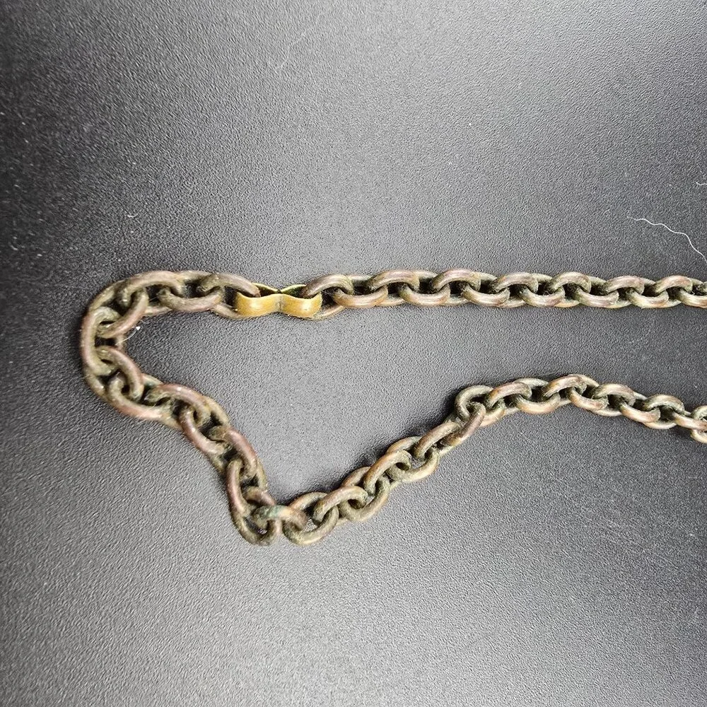 Vntg Tibetan Walking Buddha Amulet Necklace 2 Side Pendant 22" Long Green Stones - Picture 6 of 10